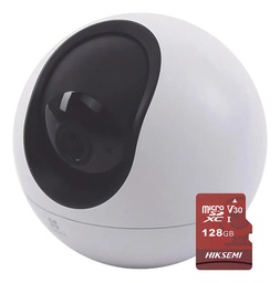 Ezviz Mini Cámara PT IP 3K 5MP Wi-Fi H6-128 + Micro SD 128GB Con Detección Humana y Mascotas Doble Banda 2.4- 5G Seguimiento Inteligente Y Audio de Dos Vías Para Uso Interior