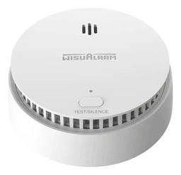 DAHUA WISUALARM DHI-HY-SA30A-R8 - Detector de Humo Inalambrico (Interconectable Hasta 24 Disp), Sensor Fotoeléctrico, Sonido de Alarma de 85dB, Alarma Visual y Audible, Batería Sellada de hasta 10 años, Certificaciones TÜV and CE