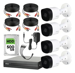 Kit Videovigilancia Dahua DHT0250019 4 Camaras 1mp KITXVR1B04  + Hdd 500gb Frt