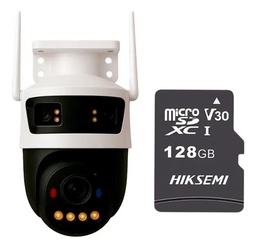 Kit cronos cámara de seguridad IMOU IPC-S7UN-11M0WED Cruiser Triple lente 11MP IP PT Wifi full Color Disuasión Activa Audio Bidireccional imou sense+ MicroSD 128GB+ accesorios kit IPC-11MOWED-128 CCTV