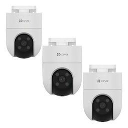 Kit Ezviz 3 Cámaras H8c Pt Wifi / 2 Megapixel/ Detección Humana / Seguimiento Inteligente / Sirena Manual / Luz Parpadeante / Colores En Oscuridad / Ranura Micro Sd / Audio De Dos Vías