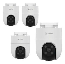 Kit Ezviz 4 Cámaras H8c Pt Wifi / 2 Megapixel/ Detección Humana / Seguimiento Inteligente / Sirena Manual/ Luz Parpadeante / Colores En Oscuridad / Ranura Micro Sd / Audio De Dos Vías