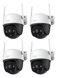 Kit videovigilancia 4 Cámaras imou Cruiser SE+ 4MP +E IPC-S41FEN IP Imagen a color 24/7 Audio bidireccional Micrófono y Altavoz Incorporado Disuasión Activa detección humana + accesorios - Kit CCTV
