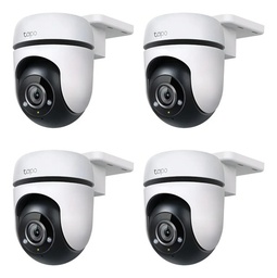 Kit Videovigilancia Cronos 4 Cámaras TAPO C500 rotación 360° Audio bidireccional Visión nocturna Alarma personalizable Detección de personas Modo Privado + Accesorios- Kit CCTV