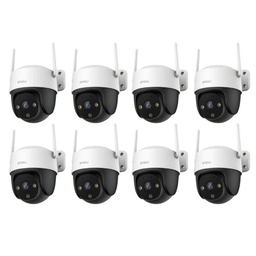 Kit Videovigilancia Cronos 8 Cámaras IMOU S41FEN ip rotación 355° audio bidireccional imagen a color 24/7 interiores/exteriores seguimiento inteligente + 8 MicroSD 32GB + Accesorios - Kit CCTV