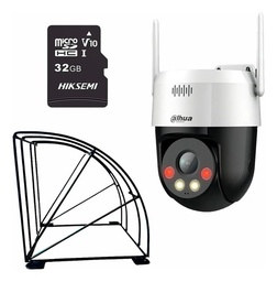 Kit Cronos Cámara Dahua IP SD2A500HB-GN-AW-PV-S2 WIFI 5MP + Estructura Metalica + MicroSD 256GB - Kit CCTV SD2A500HB-PROTEC-256 Cámara Full Color Con Audio Bidireccional + Disuasión Activa