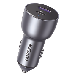 Cargador de Auto 42.5W | Puerto USB-A y USB-C | Carga Rápida | Compatible con Vehículos de 12 y 24 VCD | PD3.0 + QC3.0 | Chip Inteligente | Diseño Compacto  Mayor Eficiencia Energética | Caja de Aluminio.