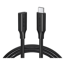 Cable USB-C Macho a USB-C Hembra | 1metro | USB-C 3.1 Gen 2 | Compatible con Thunderbolt 3 | TPE |  Transferencia de Datos 10 Gbps | Soporta hasta 100W para Carga Rápida |  Reversible.