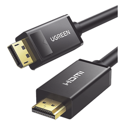 Cable DP Macho a HDMI Macho / Longitud 3m / Soporta 4K@30Hz / Soporta 3D / Cobre Estañado 28AWG / Blindaje interno múltiple / Transmisión Unidireccional / Botón de Liberación / Chip de Última Generación