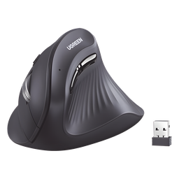 Mouse Inalámbrico en Angulo Vertical | 2.4G & Bluetooth | Conecta 3 dispositivos Simultáneamente | 4 Niveles de DPI |  Clic Silencioso | 5 botones Silenciosos | Soporta Win, Mac, Linux & Chrome.