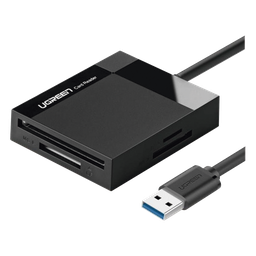 Lector de Tarjetas USB-A 3.0  a CompactFlash (CF)/ MemoryStick (MS)/ TransFlash (TF)/ SecureDigital (SD) | 4 en 1 | 5Gbps | Hasta 2TB | Soporta Windows/Mac OS/Linux/Android | Lectura de tarjetas simultánea | Cable de 15cm.