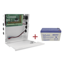Kit / Fuente con 18 salidas / 20 Amperes totales / Ajuste de voltaje de 11-15 V / 20 A modelo PLK12DC20ABK / + Batería incluída PL712