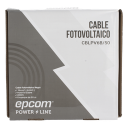 Cable Fotovoltaico Negro / 16 mmｲ ( 6 AWG) / Material COBRE / 2000V / Rollo de 50 m