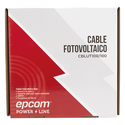 Cable Fotovoltaico Rojo / Cobre Estado / 6 mmｲ (10 AWG) / 2000V / Rollo 100m / UL 4703 y TUV