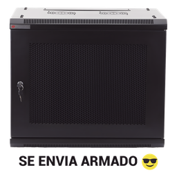 Gabinete PRECISION, Con Puerta Perforada, de 19in, 9UR, 450mm de Profundidad, Color Negro