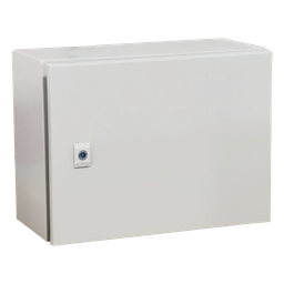 Gabinete de Acero IP66 Uso en Intemperie (400 x 300 x 300 mm) con Placa Trasera Interior Metálica y Compuerta Inferior Atornillable (Incluye Chapa y Llave T). Ideal para Centros de Carga y Tableros de Control.