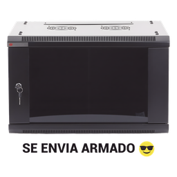 Gabinete PRECISION, Con Puerta de Cristal Templado, de 19in, 6UR, 450mm de Profundidad, Color Negro