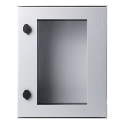 Gabinete de Poliéster IP65 Puerta Transparente, Uso en Intemperie (400 x 500 x 200 mm) con Placa Trasera Interior de Plástico (Incluye Chapa y Llave).