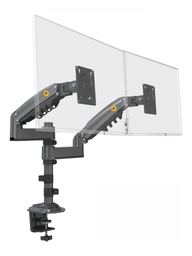 TCE H180 - Soporte de Escritorio Articulado para 2 monitores de 13 a 27" , Carga Máxima 9kg por brazo , VESA 75x75mm / 100x100mm , Ajuste de Inclinación y Rotación