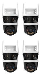 kit cronos 4 cámaras de seguridad imou Cruiser Triple 11MP IPC-S7UN-11M0WED IP Wifi full Color 2 lentes Fijos 3mp c/u + Lente PT 5 Mp Disuasión Activa Audio Bidireccional detección con IA