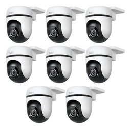 Kit Videovigilancia Cronos 8 Cámaras TAPO C500 rotación 360° Audio bidireccional Visión nocturna Alarma personalizable Detección de personas Modo Privado + Accesorios- Kit CCTV