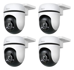 Kit Videovigilancia Cronos 4 Cámaras TAPO C500 rotación 360° Audio bidireccional Visión nocturna Alarma personalizable Detección de personas Modo Privado + Accesorios- Kit CCTV TAPO-C500-256