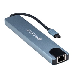 NACEB ADAPTADOR USB-C 8 EN 1  RJ45+HDMI+USB3.0+USB2.0+PD+USB C+SD/TF NA-0128