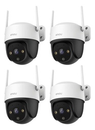Kit Videovigilancia Cronos 4 Cámaras IMOU S41FEN ip rotación 355° audio bidireccional imagen a color 24/7 interiores/exteriores seguimiento inteligente + 4 MicroSD 64GB + Accesorios - Kit CCTV