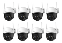 Kit Videovigilancia Cronos 8 Cámaras IMOU S41FEN ip rotación 355° audio bidireccional imagen a color 24/7 interiores/exteriores seguimiento inteligente + 8 MicroSD 256GB + Accesorios - Kit CCTV