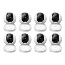 Kit Videovigilancia Cronos 8 cámaras TAPO C200C giro 360° audio bidireccional detección de movimiento control por voz visión nocturna modo privacidad + MicroSD 32GB + Accesorios - kit CCTV