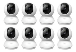 Kit Videovigilancia Cronos 8 cámaras TAPO C200C giro 360° audio bidireccional detección de movimiento control por voz visión nocturna modo privacidad + MicroSD 256GB + Accesorios - kit CCTV