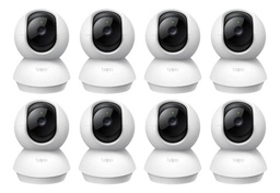 Kit Videovigilancia Cronos 8 cámaras TAPO C200 audio bidireccional detección de movimiento giro 360° visión nocturna control por voz modo privacidad + 8 MicroSD 64 GB + Accesorios - kit CCTV