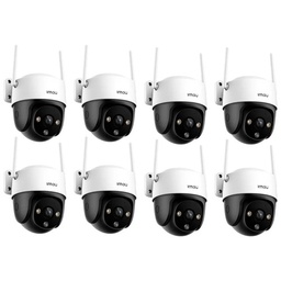 Kit Cronos 8 Cámaras de Seguridad Exterior Imou DK7 3MP Wi-Fi 6 IP66 360° Pan/Tilt Visión Nocturna Color 24/7 Audio Bidireccional Detección Humana Smart Tracking Alarma Activa + Almacenamiento SD/Nube – CCTV
