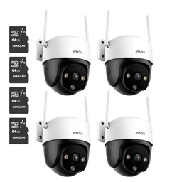 Kit Cronos 4 Cámaras de Seguridad Exterior Imou DK7 3MP Wi-Fi 6 + Microsd 64GB - IP66 360° Pan/Tilt Visión Nocturna Color 24/7 Audio Bidireccional Detección Humana Smart Tracking Alarma Activa – CCTV