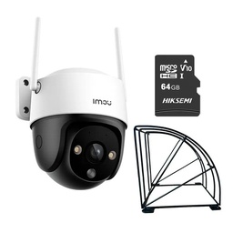 Kit Cronos Cámara de Seguridad Exterior Imou DK7 3MP Wi-Fi 6 + Microsd 64GB + Protección Metálica IP66 360° Pan/Tilt Visión Nocturna Color 24/7 Audio Bidireccional Detección Humana Smart Tracking Alarma Activa – CCTV