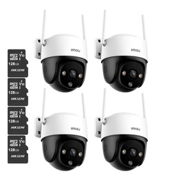 Kit Cronos 4 Cámaras de Seguridad Exterior Imou DK7 3MP Wi-Fi 6 + Microsd 128GB - IP66 360° Pan/Tilt Visión Nocturna Color 24/7 Audio Bidireccional Detección Humana Smart Tracking Alarma Activa – CCTV