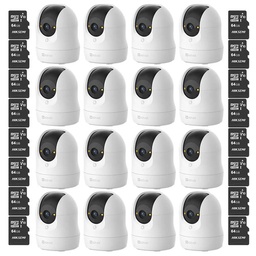 Kit Cronos 16 Cámaras de Seguridad Ezviz CS-C6N-G1-8MP WiFi + MicroSD 64GB | Cámara IP Interior 8MP 4K, Visión 360°, Seguimiento Inteligente, Audio Bidireccional, Visión Nocturna, Detección de Movimiento