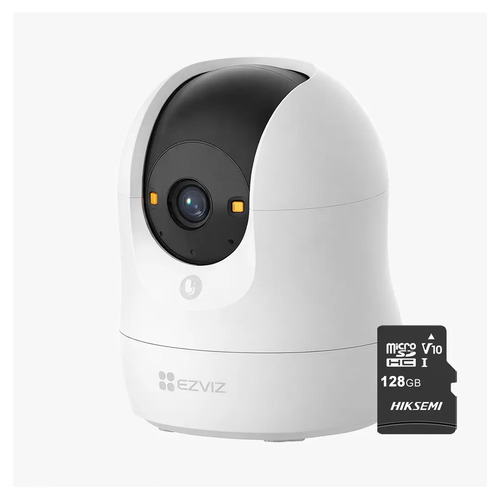 Kit Cronos Cámara de Seguridad Ezviz CS-C6N-G1-8MP WiFi + MicroSD 128GB | Cámara IP Interior 8MP 4K, Visión 360°, Seguimiento Inteligente, Audio Bidireccional, Visión Nocturna, Detección de Movimiento
