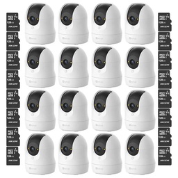 Kit Cronos 16 Cámaras de Seguridad Ezviz CS-C6N-G1-8MP WiFi + MicroSD 128GB | Cámara IP Interior 8MP 4K, Visión 360°, Seguimiento Inteligente, Audio Bidireccional, Visión Nocturna, Detección de Movimiento