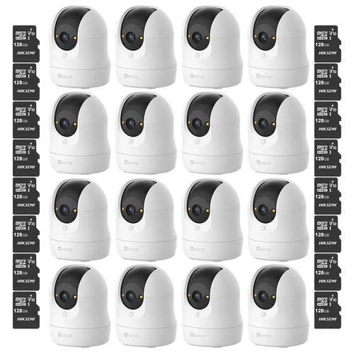 Kit Cronos 16 Cámaras de Seguridad Ezviz CS-C6N-G1-8MP WiFi + MicroSD 128GB | Cámara IP Interior 8MP 4K, Visión 360°, Seguimiento Inteligente, Audio Bidireccional, Visión Nocturna, Detección de Movimiento