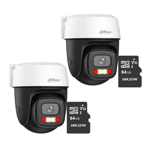 Kit Cronos 2 Cámaras Dahua IP DH-P3I-PV 3MP WiFi Exterior + MicroSD 64GB | Visión Nocturna a Color 30m Detección Humana y Vehicular Audio Bidireccional Alarma Luz y Sonido IP66 – CCTV