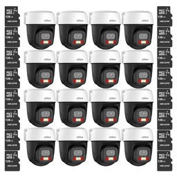 Kit Cronos 16 Cámaras Dahua IP DH-P3I-PV 3MP WiFi Exterior + MicroSD 128GB | Visión Nocturna a Color 30m Detección Humana y Vehicular Audio Bidireccional Alarma Luz y Sonido IP66 – CCTV