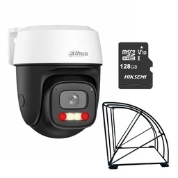 Kit Cronos Cámara Dahua IP DH-P3I-PV 3MP WiFi Exterior + MicroSD 128GB + Estuctura Metalica | Visión Nocturna a Color 30m Detección Humana y Vehicular Audio Bidireccional Alarma Luz y Sonido IP66 – CCTV