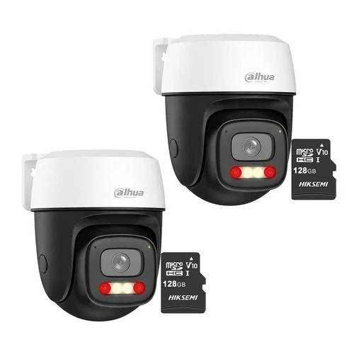 Kit Cronos 2 Cámaras Dahua IP DH-P5I-PV 5MP WiFi Exterior + MicroSD 128GB | Visión Nocturna a Color 30m Detección Humana y Vehicular Audio Bidireccional Alarma Luz y Sonido IP66 – CCTV