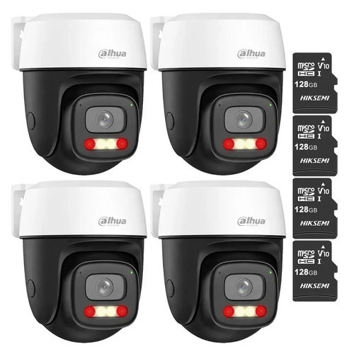 Kit Cronos 4 Cámaras Dahua IP DH-P5I-PV 5MP WiFi Exterior + MicroSD 128GB | Visión Nocturna a Color 30m Detección Humana y Vehicular Audio Bidireccional Alarma Luz y Sonido IP66 – CCTV