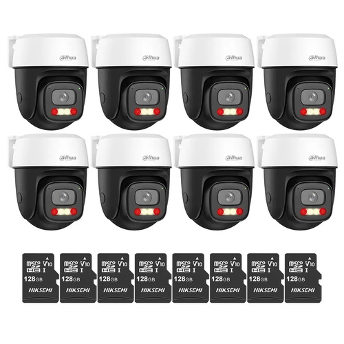 Kit Cronos 8 Cámaras Dahua IP DH-P5I-PV 5MP WiFi Exterior + MicroSD 128GB | Visión Nocturna a Color 30m Detección Humana y Vehicular Audio Bidireccional Alarma Luz y Sonido IP66 – CCTV