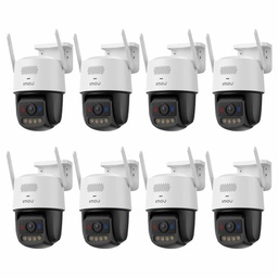 Kit Cronos 8 Cámaras de Seguridad Imou IPC-U7LN-6V0NE Titan Pro 6MP Visión Nocturna Color 30Mts WiFi Doble Banda Audio Bidireccional Detección Humana y Vehículos / Alarma Luces Rojas y Azul Sirena 125dB y Almacenamiento SD/Nube – Circuito Cerrado