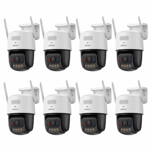 Kit Cronos 8 Cámaras de Seguridad Imou IPC-U7LN-6V0NE Titan Pro 6MP Visión Nocturna Color 30Mts WiFi Doble Banda Audio Bidireccional Detección Humana y Vehículos / Alarma Luces Rojas y Azul Sirena 125dB y Almacenamiento SD/Nube – Circuito Cerrado