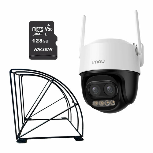 Kit Cronos 1 Cámara de Seguridad Imou Cruiser Z IPC-S7DN-5M0WEZ 5MP Dual Wifi + Memoria Micro SD 128GB + Protección Antivandalica - Visión Nocturna Color 56Mts Zoom12X / Audio Bidireccional y Detección Humana/Vehículos – Circuito Cerrado