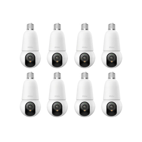 Kit cronos 8 cámaras IMOU BulbCam 3 Megapixeles IPC-K6C-3H1WEB Modo privacidad Detección de humanos & Vehículos Audio bidireccional video a color 24/7+ accesorios - KIt CCTV